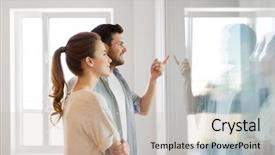  Presentation with real estate - Theme enhanced with mortgage people and real estate background and a mint green colored foreground