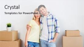  Presentation with real estate - PPT theme with mortgage people and real estate background and a  colored foreground