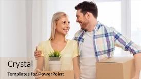  Presentation with real estate development - PPT theme enhanced with mortgage people and real estate background and a  colored foreground