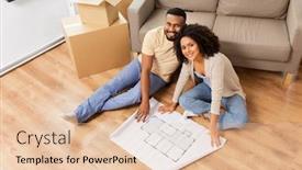  Presentation with mortgage - Presentation theme with mortgage-people-and-real-estate background and a lemonade colored foreground