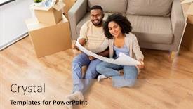  Presentation with mortgage - PPT theme with mortgage-people-and-real-estate background and a lemonade colored foreground