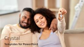  Presentation with mortgage - PPT theme consisting of mortgage-people-and-real-estate background and a coral colored foreground