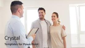  Presentation with realtor - Colorful theme enhanced with mortgage people and real estate backdrop and a mint green colored foreground