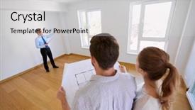  Presentation with real estate - Colorful presentation enhanced with mortgage people and real estate backdrop and a light gray colored foreground