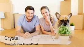  Presentation with mortgage - Colorful slide deck enhanced with mortgage people and real estate backdrop and a coral colored foreground