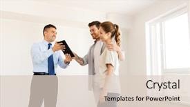  Presentation with real estate - Cool new presentation theme with mortgage people and real estate backdrop and a lemonade colored foreground