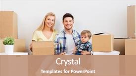  Presentation with real estate - Beautiful slide deck featuring mortgage people family and real backdrop and a coral colored foreground