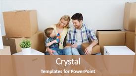  Presentation with real estate - Amazing PPT theme having mortgage people housing and real backdrop and a coral colored foreground