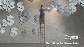  Presentation with dollar - Audience pleasing presentation theme consisting of mortgage rates - businessman in financial concept backdrop and a gray colored foreground