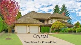  Presentation with mortgage - Beautiful PPT layouts featuring mortgage rates - house with double-garage door backdrop and a  colored foreground