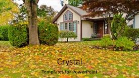  Presentation with mortgage - Slides consisting of mortgage rates - luxury house at fall background and a gold colored foreground