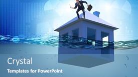  Presentation with mortgage - Presentation design having mortgage-repayment-failure-concept background and a teal colored foreground