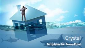  Presentation with failure - Cool new presentation design with mortgage-repayment-failure-concept backdrop and a teal colored foreground