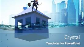  Presentation with failure - Presentation design enhanced with mortgage-repayment-failure-concept background and a teal colored foreground