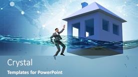  Presentation with failure - Cool new PPT layouts with mortgage-repayment-failure-concept backdrop and a teal colored foreground