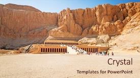  Presentation with mortuary - Beautiful PPT theme featuring mortuary temple of queen hatshepsut backdrop and a lemonade colored foreground