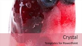  Presentation with white mulberry - Colorful presentation theme enhanced with morus - bilberries raspberry and mulberry fruits backdrop and a coral colored foreground