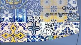  Presentation with patterns - PPT theme featuring mosaic - set of different blue patterns background and a light blue colored foreground