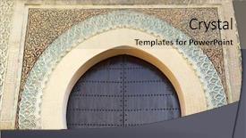  Presentation with ceramic tiles - Presentation design enhanced with mosaic ceramic tiles meknes morocco background and a coral colored foreground