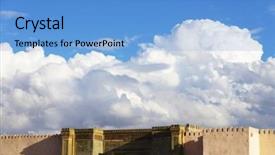  Presentation with ceramic tiles - Beautiful PPT theme featuring mosaic ceramic tiles meknes morocco backdrop and a light blue colored foreground