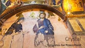  Presentation with istanbul - Colorful slide deck enhanced with mosaic-interior-in-chora-kariye backdrop and a coral colored foreground