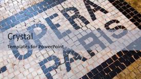  Presentation with opera - Presentation having mosaic on paris opera background and a light blue colored foreground