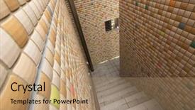  Presentation with mosaic - Cool new presentation with mosaic texture wall with stairs backdrop and a coral colored foreground