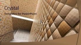  Presentation with mosaic - Amazing PPT theme having mosaic texture wall with stairs backdrop and a coral colored foreground