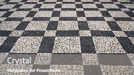  Presentation with mosaic pavement - Amazing presentation design having mosaic tiles pavement pattern backdrop and a gray colored foreground
