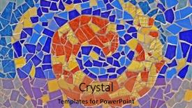  Presentation with broken wall - Slide deck with mosaic wall from ceramic broken background and a coral colored foreground