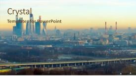  Presentation with aerial - Presentation design with moscow aerial panorama at early background and a cream colored foreground