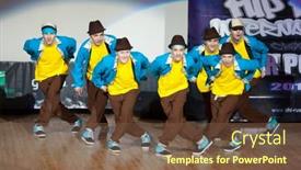  Presentation with bauman - Slide set consisting of love story of young people on the street background and a dark gray colored foreground