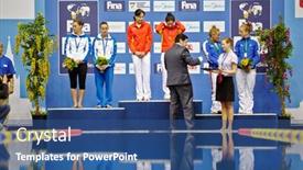  Presentation with third world - Beautiful slide deck featuring moscow-apr-13-female-athletes backdrop and a ocean colored foreground