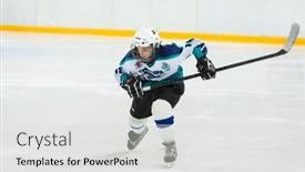  Presentation with school sports - Presentation theme consisting of moscow-apr-28-young-player background and a light gray colored foreground