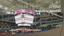  Presentation with basketball court - PPT theme featuring moscow-apr-7-2017 background and a gray colored foreground