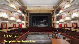  Presentation with theatre - Slide set consisting of moscow-april-23-auditorium background and a tawny brown colored foreground