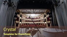  Presentation with theater stage - PPT layouts with moscow-april-23-view background and a tawny brown colored foreground