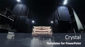  Presentation with theater stage - Beautiful PPT layouts featuring moscow-april-23-view backdrop and a tawny brown colored foreground