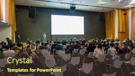  Presentation with standing sitting - Beautiful slide deck featuring moscow-april-26-2021-businesspeople backdrop and a  colored foreground