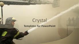  Presentation with firefighters - Presentation theme featuring moscow-april-30-firefighters-extinguish background and a soft green colored foreground