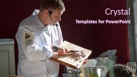  Presentation with master chef - Theme having agriculturist - burning rice straw for farming background and a lemonade colored foreground