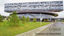  Presentation with project management - Amazing PPT theme having moscow-aug-20-building backdrop and a yellow colored foreground