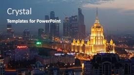  Presentation with stalin - Presentation having moscow-aug-4-hotel-ukraine background and a ocean colored foreground