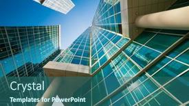  Presentation with russia city - Audience pleasing presentation theme consisting of beautiful white clouds on blue backdrop and a gray colored foreground