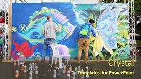  Presentation with graffiti - Slide deck enhanced with moscow-august-18-participants background and a tawny brown colored foreground