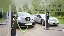  Presentation with electric charging - Beautiful presentation theme featuring moscow-august-18-two-electric backdrop and a seafoam green colored foreground