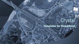  Presentation with bridge - Theme with moscow-bridge-across-dnepr-river background and a ocean colored foreground