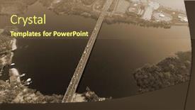  Presentation with bridge - Audience pleasing theme consisting of moscow-bridge-across-dnepr-river backdrop and a violet colored foreground