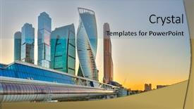  Presentation with washington dc city skyline - Amazing presentation theme having moscow city at sunset moscow backdrop and a light blue colored foreground