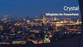  Presentation with russia city - Beautiful PPT layouts featuring moscow city business complex stalin backdrop and a ocean colored foreground